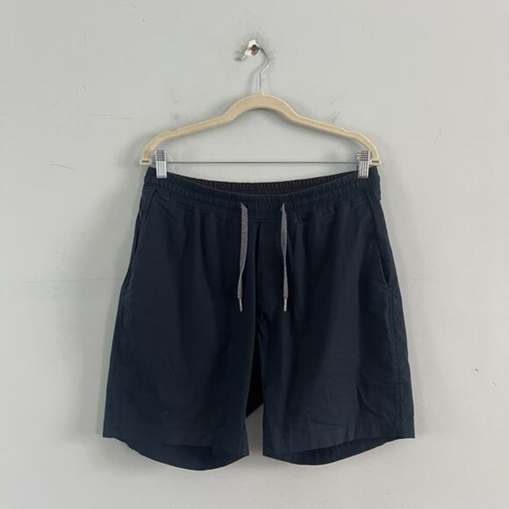 Lululemon Bowline True Navy Blue 7" Inseam Cotton Blend Shorts M7AAPS
